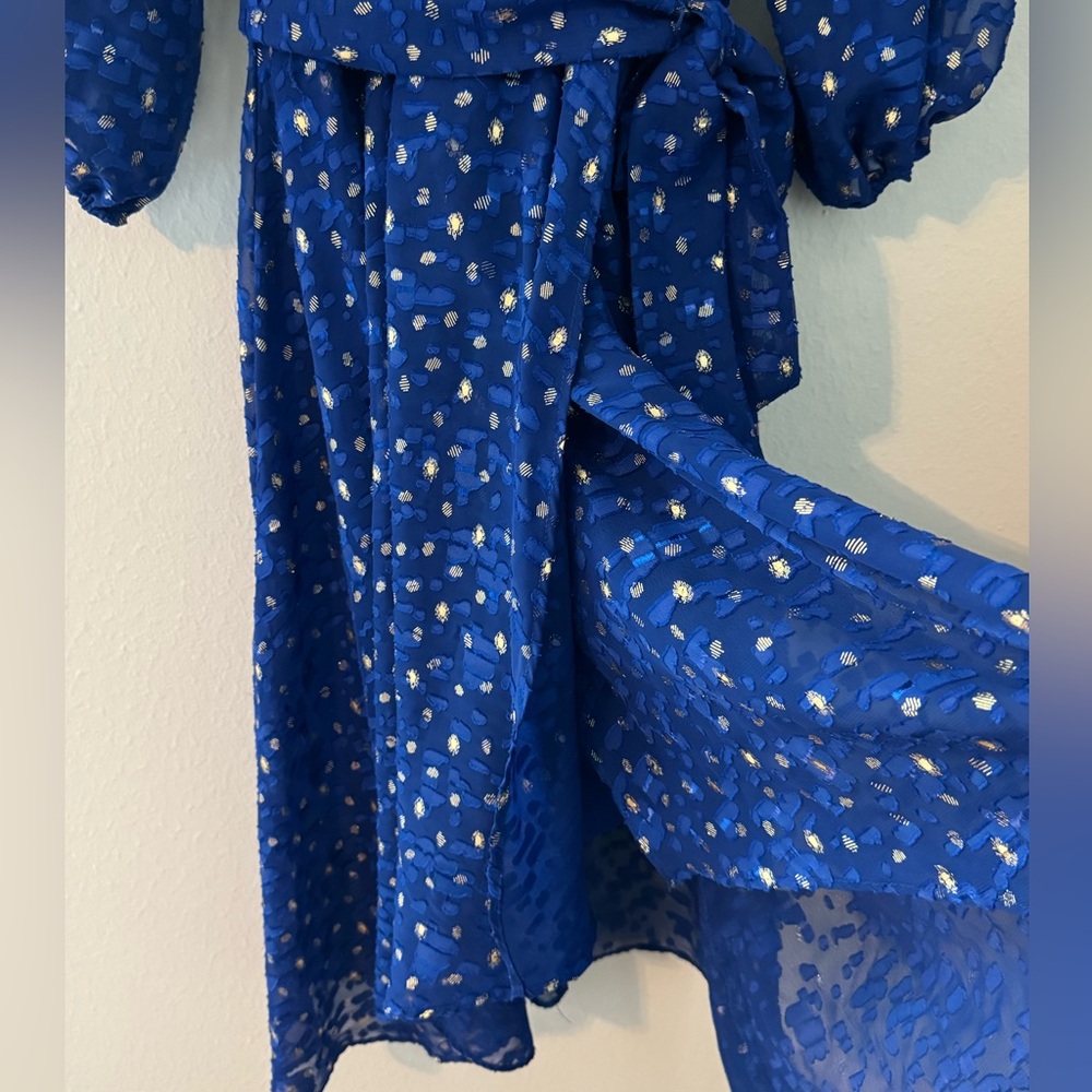 DKNY Women’s Royal Blue Dress with Gold Accents PTP 16” - Picture 11 of 12
